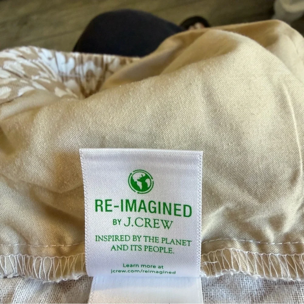 J. Crew Linen-Cotton Leopard Drawstring Pants Size 6 -  41134